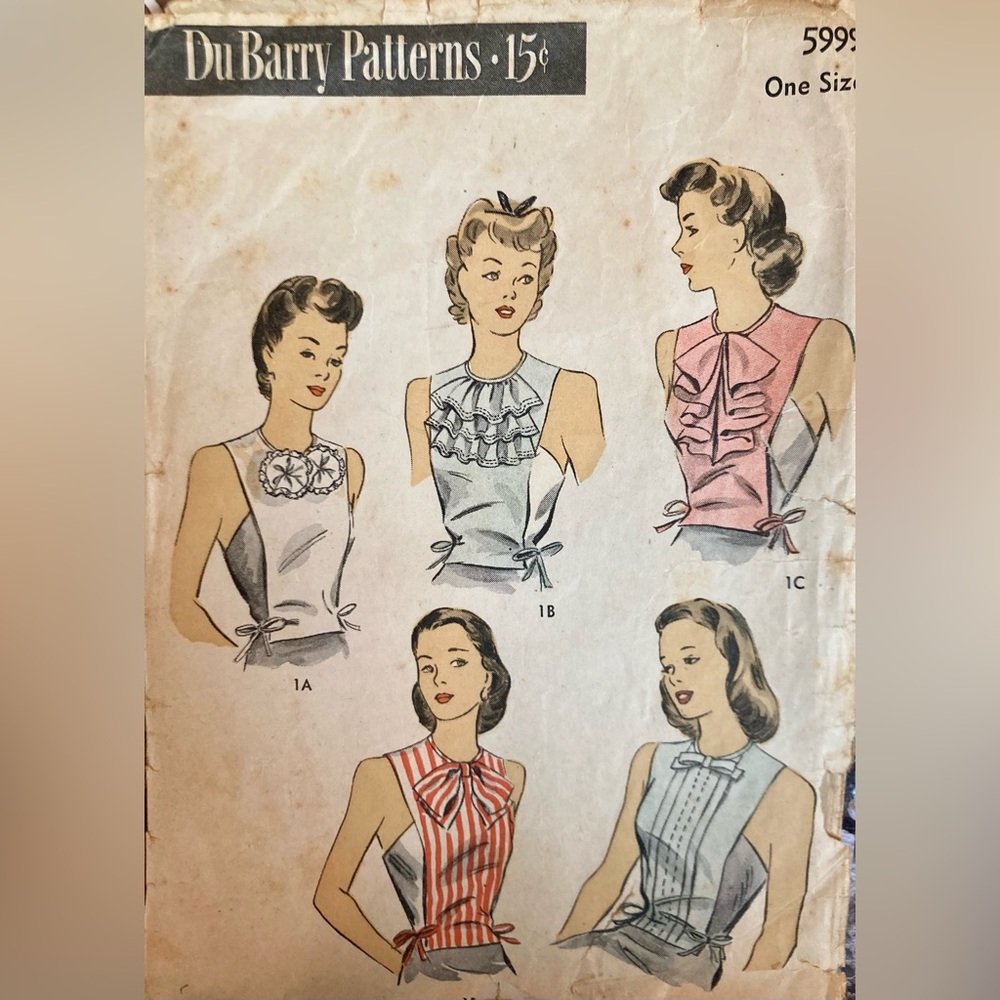 Vintage 40s Sewing Pattern DuBarry Dickey Set